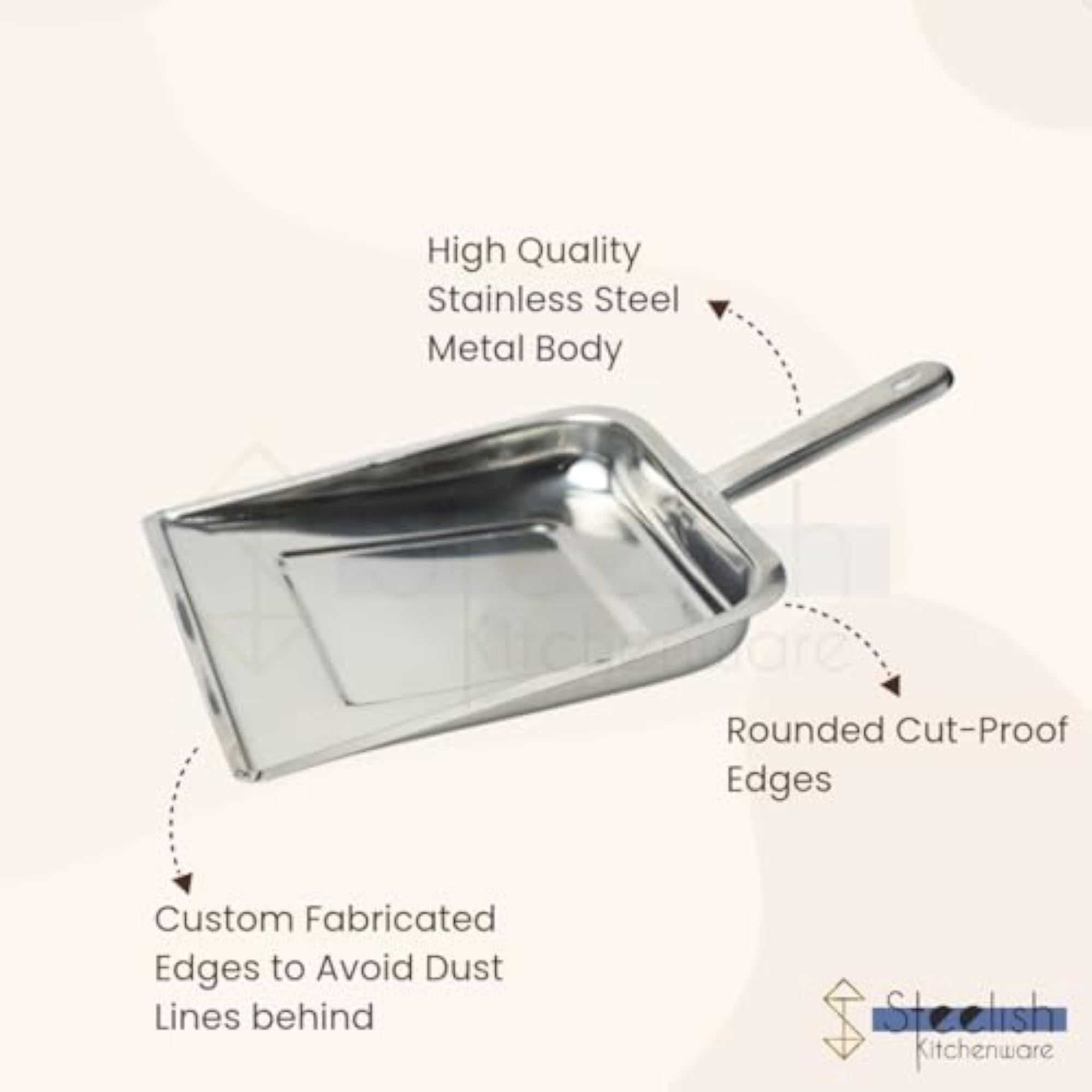 Stainless Steel Dustpan (Supdi) - Pack of 2