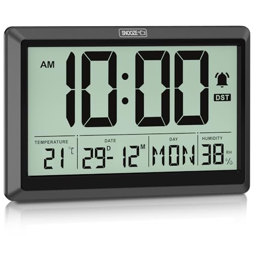 XREXS 10.4 Inch Digital Wall Clock Battery Operated