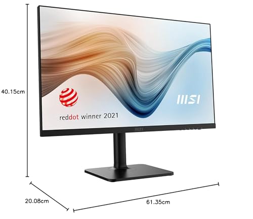 MSI Modern MD271QP Écran Bureautique 27" WQHD - Dalle IPS, 2560x1440, 75Hz / 5ms GTG, Confort Oculaire, Contraste 1000:1, Haut-Parleurs Intégrés - DisplayPort 1.2, HDMI 1.4, USB Type-C, Noir