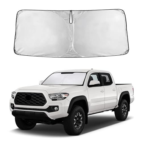 Image of Autovir Windshield Sun Shade Fit for 2016-2024 2025 2026 Toyota Tacoma Sunshade, Front Car Window Shades Sun Visor, Blocks UV Rays & Heat, Car Accessories