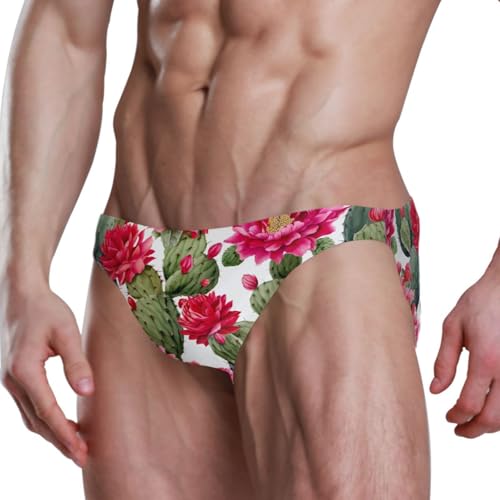 Men's Briefs Sexy Flowers Floral Cactus Bikini Siwmming Swimwear 208501144