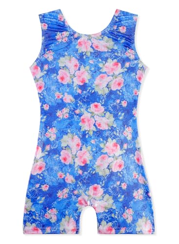 Image of EQSJIU Gymnastics Leotards for Girls Kids Rainbow Mosaic Mermaid Butterfly Stars Leopard Galaxy Tie Dye Cosmos Leopard