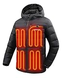 Venustas Men's Heated Down Jacket with Battery Pack, Electric Lightweight Packable Puffer Jacket, Heated Coat for Outdoors