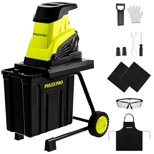 PHELEX PRO Wood Chipper Shredder, 1800W Electric...