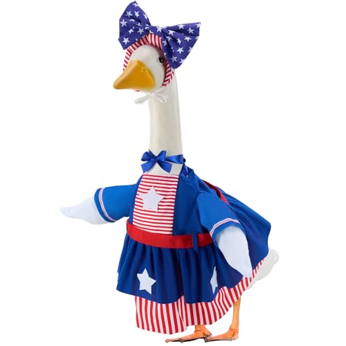 EKOREST 4th of July Goose Outfit for Porch Goose 5-Statue-6