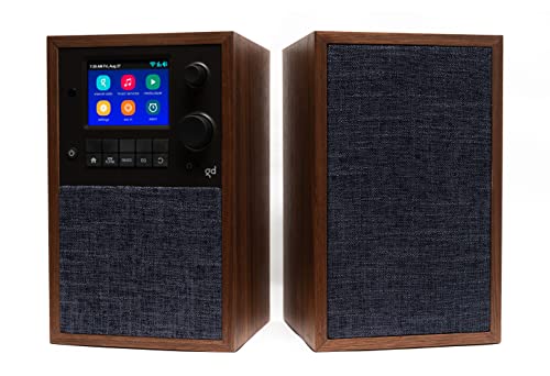 Grace Digital Mondo Elite Alto Smart Internet Radio with Accessory Speaker, Bluetooth, Wi-Fi, 7-Day Alarm – Microphone Free (Walnut)