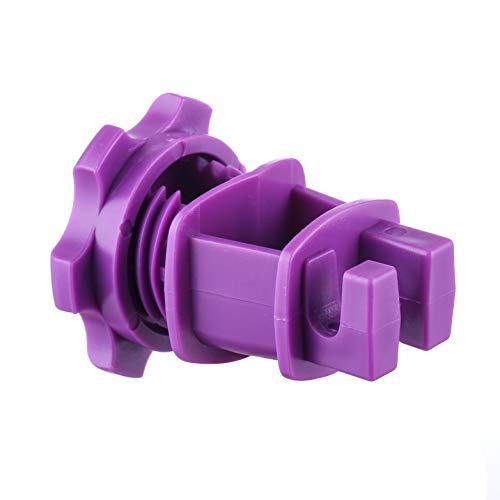 FENCE SHOCK 25PCS Screw Tight Round Post Insulator, Electric Fence Wire Holding Insulator, Two Piece Suit (Purple)