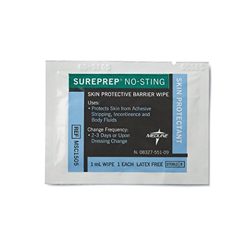 Medline Wipe Protectant Skin Sureprep No-sting, 50 Count
