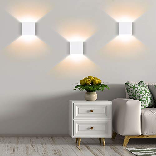 Lightess Modern Wall Sconce Dimmable 10W Hardwired, Up Down Wall Mount Lights Indoor Mini Metal LED Wall Lamp for Living Room Bedroom Hallway Decor, Warm White, O1181TP - Thumbnail 5