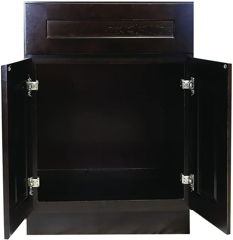 Design House Brookings Shaker Unassembled Base Kitchen Cabinet B24, 24 W x 24 D x 34.5 H, Brown, Solid Wood, Design House, 561951