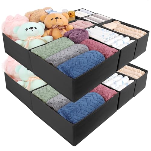 KIUGCO Drawer Organizer Clothes, 16 Pack Dresser Organizer Bins, Foldable