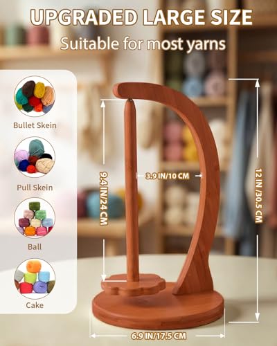 Image of SPEENSUN Yarn Holder for Crocheting, Crochet Yarn Holder, Upgrade Larger Size & Magnetic Yarn Ball Holder for Most Yarns, Rotating Yarn Holder Hold Yarn Up to 1.1 lbs with Packaging Box