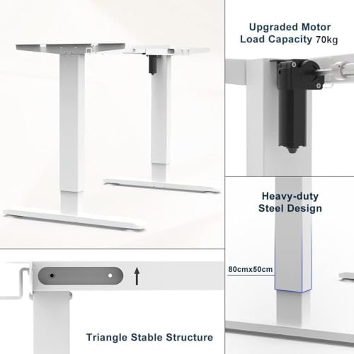 Homall Electric Standing Desk 140x70cm Height Adjustable Desk with USB Charging Sit Stand Desk with Time Reminder Stand up Desk 3 Memory Setting Electric Desk Wire Management Tray,Rustic Brown 5 Homall Electric Standing Desk 140x70cm Height Adjustable Desk with USB Charging Sit Stand Desk with Time Reminder Stand up Desk 3 Memory Setting Electric Desk Wire Management Tray,Rustic Brown - Image 5