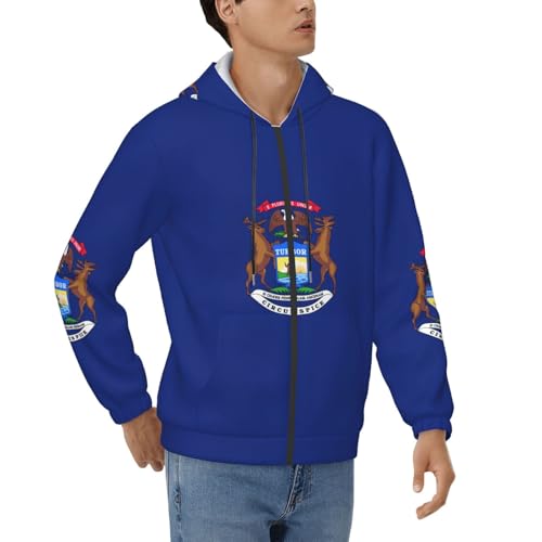 Sweat à capuche homme Michigan coupe ample contre le froid automnal