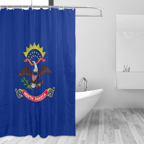 Rideau de douche en polyester imprimé drapeau Dakota du Nord pour décoration salle de bain - 4