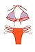 Pink Queen Women's Bandage Halter Neck Brazilian Triangle Bikini Set Swimsuit (A-Orange, XL(US 12-14))