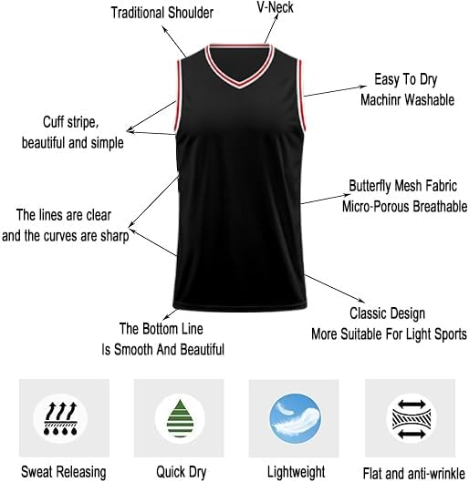 Blank Men's Basketball Jersey Cuff Stripes Team Athletic Scrimmage Uniform Mesh Sport Shirt S-3XL - Image 2