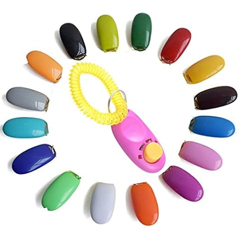 Dog Puppy Clickers, Obedience Training For Pet Puppies, Cats and Dogs (Pink) Cover