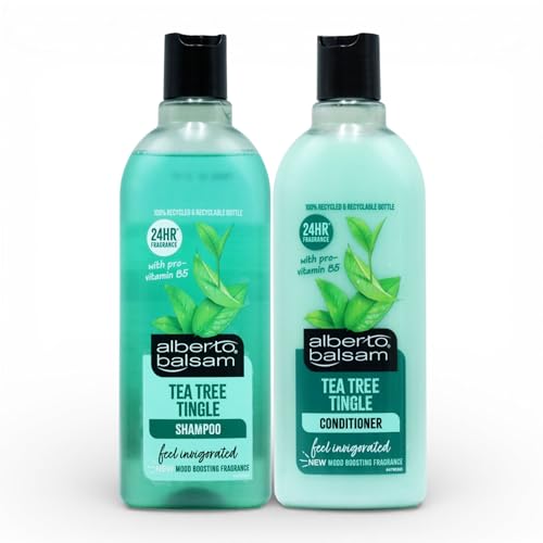 Alberto Tea Tree Tingle SHAMPOO & CONDITIONER Bundle (2 x 300ml) Invigorating Tea Tree Formula with Pro-Vitamin B5 | Refreshes Scalp & Strengthens Hair