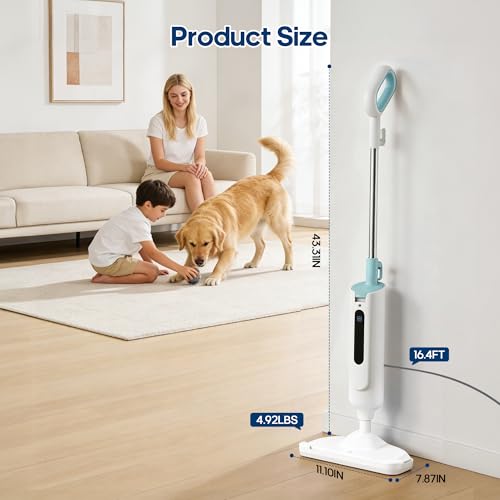 KMFurnila Steam Mop for Floor Cleaning with 2 Washable Pad, 30s Quick-Heating, Lightweight Floor Steamer Cleaner Mop for Hardwood, Tile, Laminate Floors，Carpet by KMFurnila - Image 8