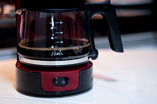 Cafeteira Elétrica Cadence Urban Coffee, 1,2 L, 110V, Preto e Vermelho, Vidro, CAF600