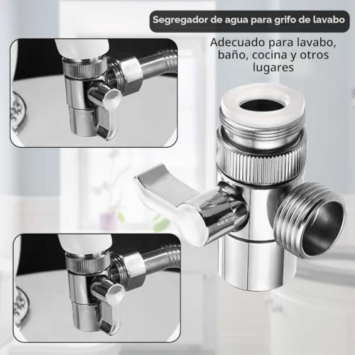 Miniatura 3 de Válvula Desviador Para Grifo Desviador De Ducha De 3 Vías M22 X M24 G1 2 Válvula Desviadora Adaptador De Grifo Para Lavabo Para Cocina O Baño Mezclador Desvío De Agua