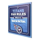 YouTheFan Sous licence officielle NFL Tennessee Titans Fan Rules Art mural, plusieurs couches, illustration humoristique d'équipe sportive devise des fans de sport, présente des règles amusantes, une