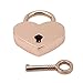 Produktbild L_shop Retro-Vintage-Vorhängeschloss in Herzform, mit Schlüssel, Reisegepäck, Koffer, Spind, Set, Rotgold, 3 x 4 cm/2,5 cm