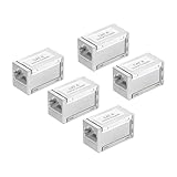 QUARKZMAN 5 Stück RJ45 CAT6 8P8C Ethernet Kupplung Ethernet Kupplung Buchse Auf Buchse Inline Cat6 Cat5e Cat5 Verlängerungskabel Adapter Silber