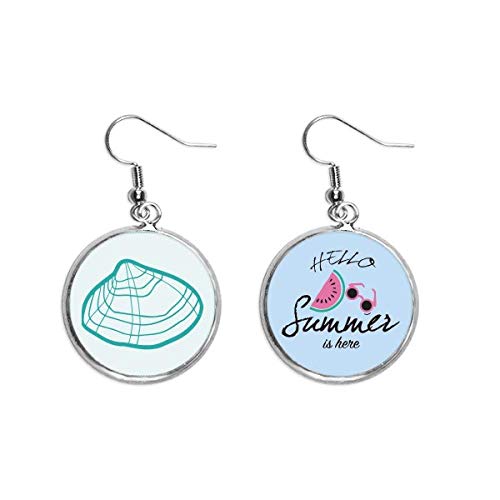 Pendientes de sandía Vieira Verde con ilustración artística de vida marina para verano