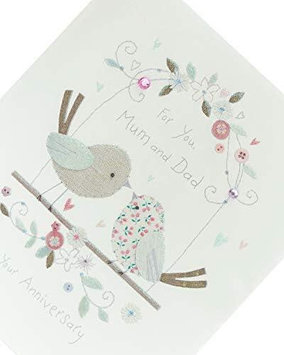 Mum and Dad Anniversary Card - Parents Wedding Anniversary Card - Love Bird Anniversary Card