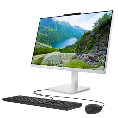 Image of Lenovo 24 inch A100 All-in-One Desktop Computer, 8-core Intel Core i3-N305 CPU | 32GB RAM, 512GB SSD, Wi-Fi 6, HDMI, Wired Keyboard & Mouse, Windows 11 Pro