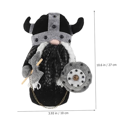 Zerodeko Boneca Anã Ornamento Gladiador Escudo Chifres Decorativo Viking Gladiador Enchimento De Pol
