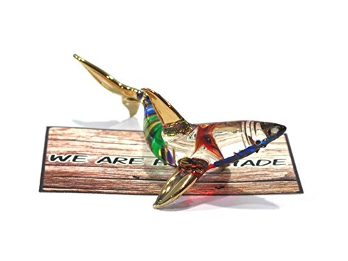Handmade Shark Art Glass Blown Marine Sea Animal Figurine #TOP6