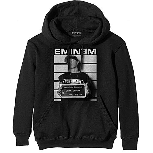 Black Eminem Unisex Pullover Hoodie Arrest Official, Black, XX-Large
