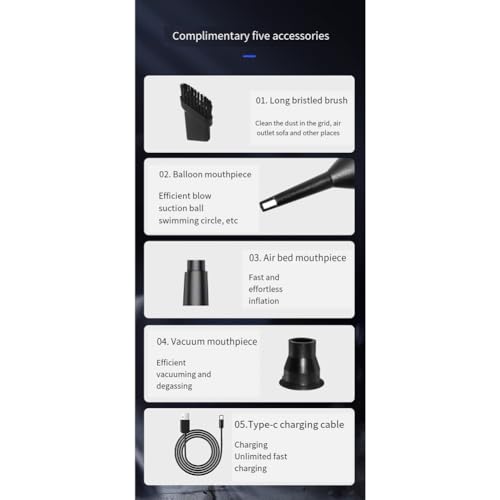 Souffleur de poussière sans fil 110 000 TR/Min avec moteur sans balais mini ventilateur jet - 5
