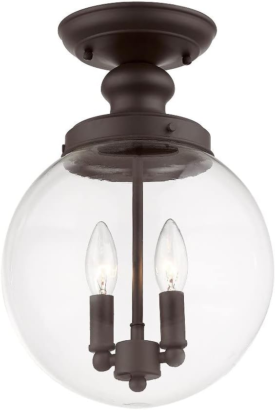 Livex Lighting 50903-07 Bronze Flush Mount with Clear Glass