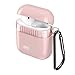 JOYROOM AirPods Case Cover, Premium Protective Skin for Apple AirPods Charging Case (Also Fit Latest Mode AirPods 2), with Keychain, Cleaning Brush, Silicone AirPods Strap - Transparent Pink