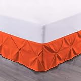 Pinch Pleated Bed Skirt - 100% Cotton 800 Thread Count 1 Piece Pinch Pleated Bed Skirt 18" Drop Leng