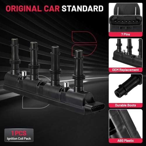 Image of BDFHYK Ignition Coil Pack UF669 Compatible with Chevy Cruze 2011-2015 Chevrolet Trax Cadillac ELR 2009 Suzuki Swift+ Chevy Sonic 2012-2020 Cadillac Oem Coil Pack 1.4L l4 Set of 1