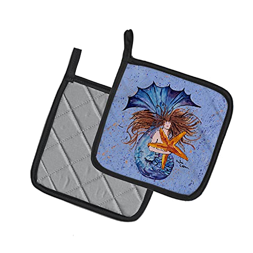 Caroline's Treasures Mermaid Pair Of Pot Holders , 7.5Hx7.5W, Multicolor #TOP1