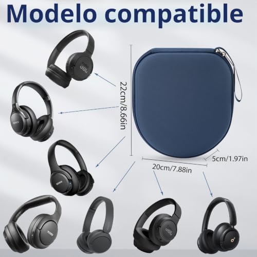 Estuche para Sony WH-CH520N y JBL 720BT con soporte azul 2