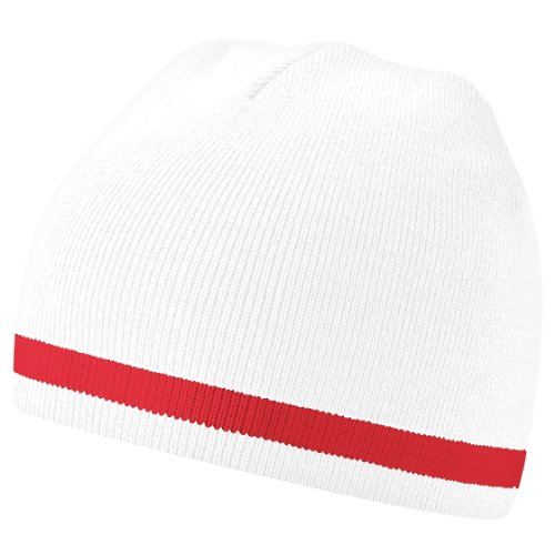 Beechfield - Gorro Beanie de invierno nacionalidades /Colores banderas países del mundo (Talla Única/Blanco/Rojo)