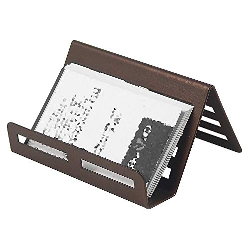 Lorell, LLR84251, Stamped Metal Business Card Holder, 1 Each, Brick Beige