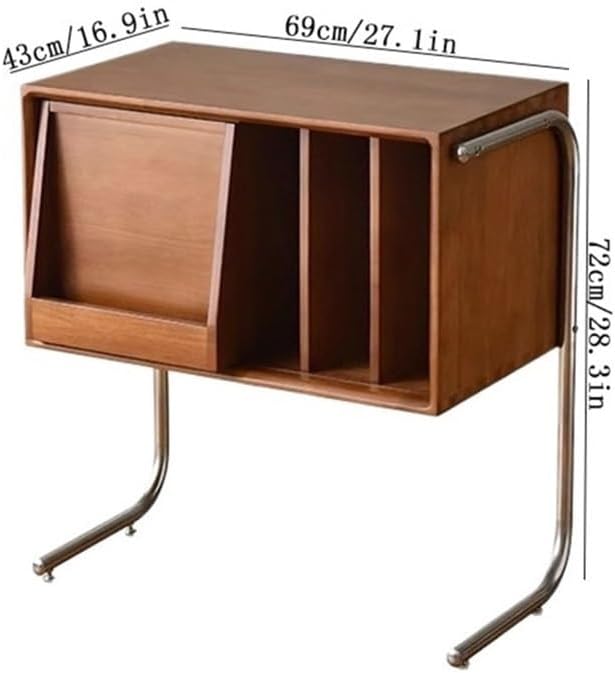 Cd Rack Creativity Floor Standing Wooden Vinyl Record Storage Cabinet with Sliding Display Doors for Home Office,