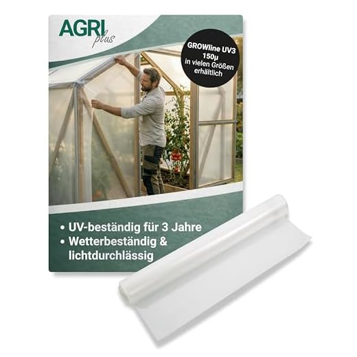 AGRI plus Gewächshausfolie 2,0 x 15 m I Hochtransparente & reißfeste Gartenfolie für Abdeckungen im Außenbereich I Schutzplane wetterfest & 3 Jahre UV-beständig I Folienstärke 0,150 mm
