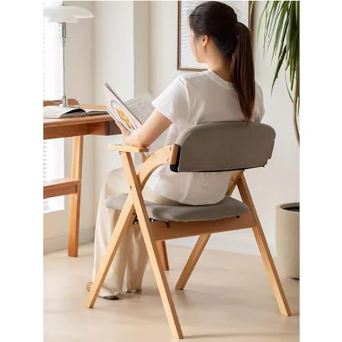 Dinning Chairs Wooden Stackable Folding Armchair Farmhouse Kitchen Chairs with Padded Seat,Portable
