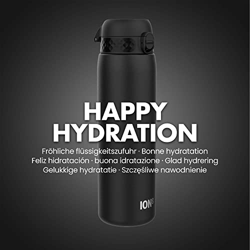 Ion8 Stainless Steel Water Bottle - Food-Safe And Odor Resistant - Fits Car Cup Holders, Backpack Pockets, And More, 40 Oz / 1200 Ml (Pack Of 1) - Onetouch 2.0 - Black 2.0 #TOP6