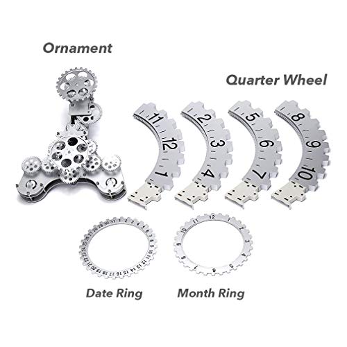 Shisedeco Large Gear Wheel Hour Wall Clock-Premium Plastic，3D Moving Gear Wall Clock，Perfect For Living Room, Reading Room, Restaurant, Office Decor(Full Range Available) (B-Silver) #TOP5