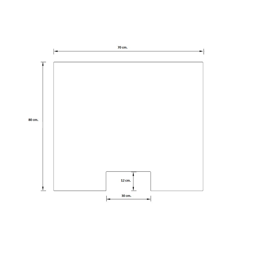 Protector metacrilato mostrador Farmacia Tienda - Mampara Protectora - Paraban Protector - Pantalla protección comercios, hoteles, supermercados - 70 x 80 cm